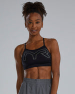 Sujetador deportivo de cuello alto con logotipo grande para mujer Base Kinetic™ - liso