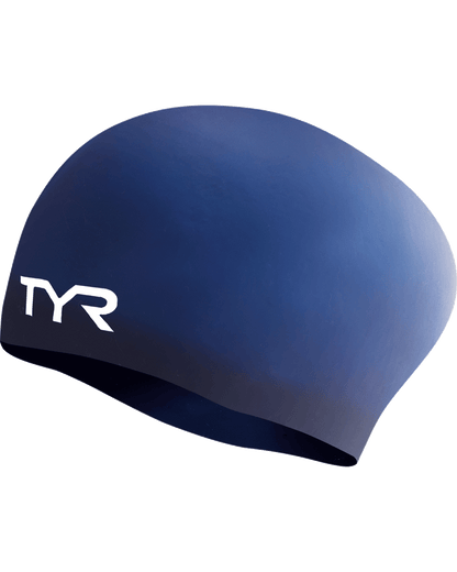 TYR Adult Long Hair Silicone Wrinkle-Free Swim Cap