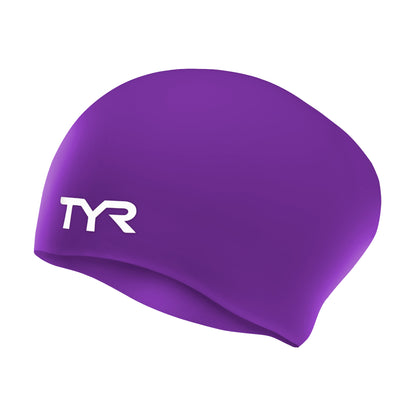 TYR Adult Long Hair Silicone Wrinkle-Free Swim Cap